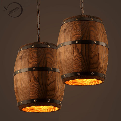 American  wood Wine barrel lamp